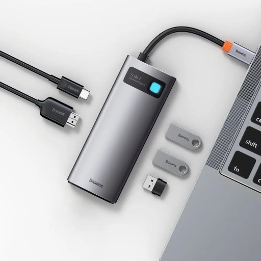 Baseus Metal Gleam HUB 5in1 USB-C PD 100W HDMI 4K 3xUSB 3.0 док-станция
