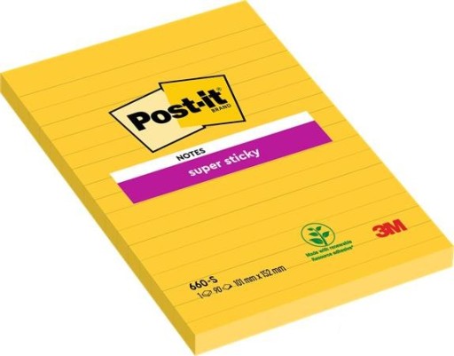 Блоки 3M POST-IT 660-S 102х152мм желтые 75к строк