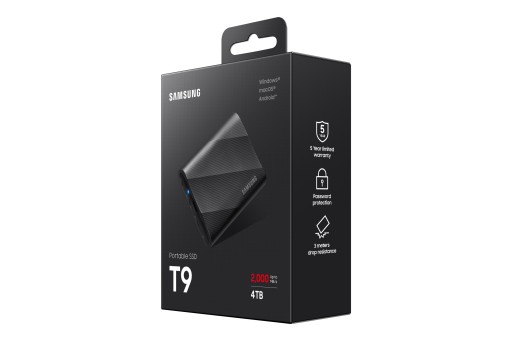 Портативный накопитель Samsung Portable SSD T9 4 ТБ, черный