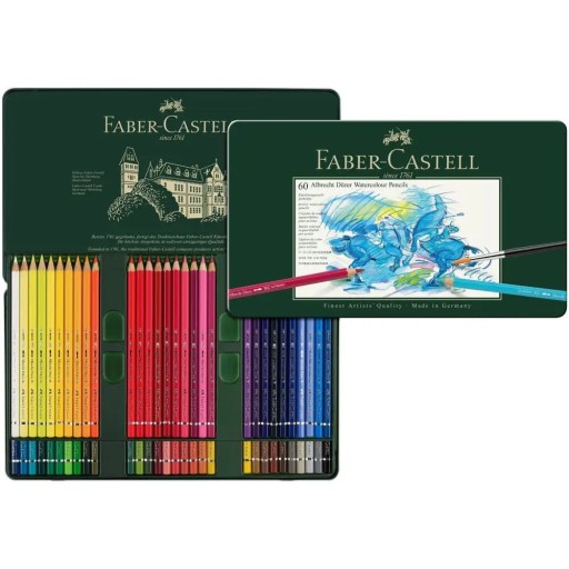 КАРАНДАШИ FABER-CASTELL A.DURER 60 ЦВЕТОВ МЕТАЛЛИЧЕСКИЙ Футляр для карандашей