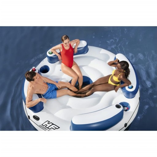 Надувной остров для купания Lazy Dayz 4-местный BESTWAY 239x63,5 + сетка