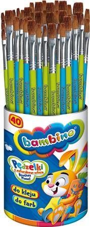 Кисти для рисования в чашке, 40 шт. Bambino, большой ШКОЛЬНЫЙ НАБОР