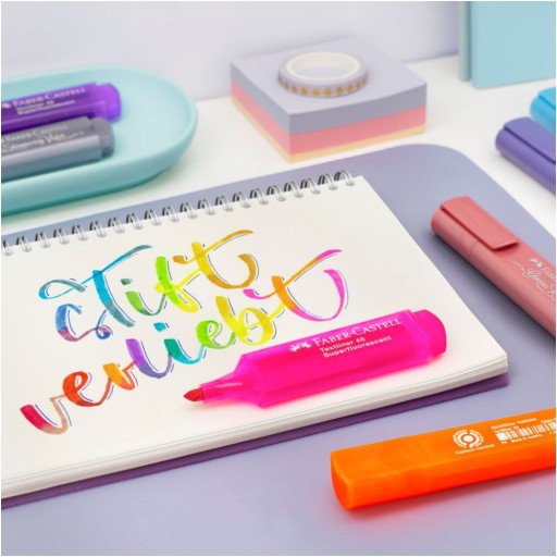 Маркеры Fluo 1546 Faber-Castell, 4 цвета, картонный футляр