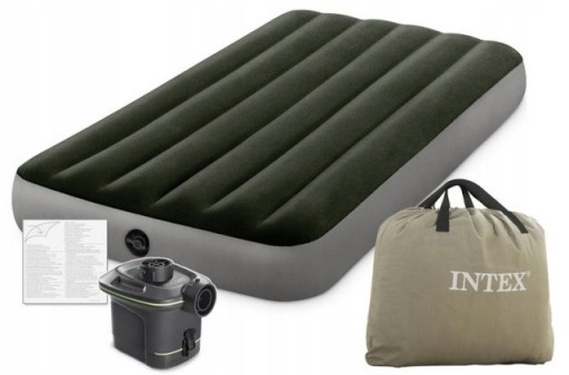 INTEX Materac dmuchany z pompką elektryczną INTEX