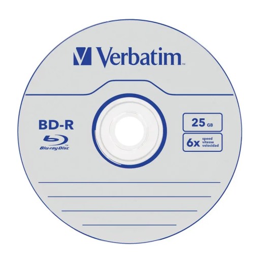 ДИСК VERBATIM BLU-RAY, 25 ГБ, 6X ТОРТ ДЛЯ ПЕЧАТИ*25 — 43811