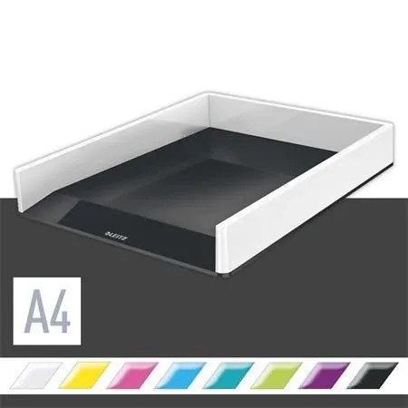 Полка для документов Leitz Wow A4, белая и черная, 2 шт.