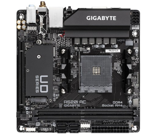 Материнская плата Gigabyte A520I AC AM4 2DDR4 mITX