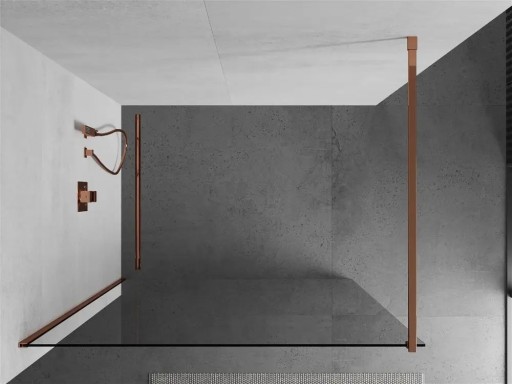 MEXEN KIOTO ŚCIANKA PRYSZNICOWA WALK-IN 120 x 200 CM ROSE GOLD szkło 8 mm
