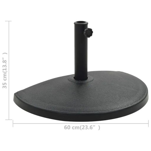 Podstawa na parasol ogrodowy, półokrągła, żywica, 15 kg, czarna