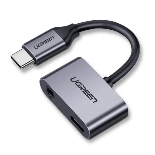 Адаптер UGREEN для аудио USB-C мини-джек 3 5 мм USB-C с двумя портами