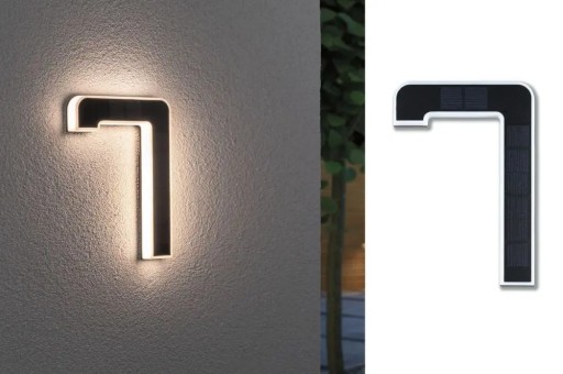 PODŚWIETLANY NUMER DOMU 7 Oprawa Elewacyjna SOLARNA Z Czujnikiem PL79848