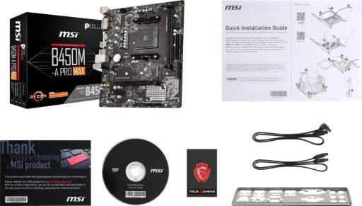 Материнская плата MSI B450M-A PRO MAX Micro ATX AMD AM4 DDR4 M.2 NVMe USB 3.1
