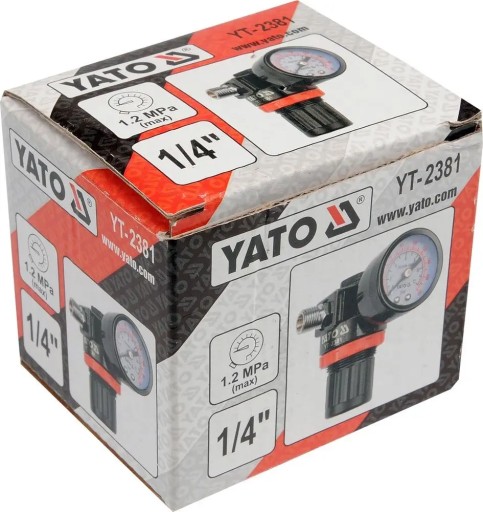 РЕДУКТОР ДАВЛЕНИЯ ДЛЯ ОБОРУДОВАНИЯ ДЛЯ МАСТЕРСКИХ YATO YT-2381 С МАНОМЕТРОМ 1/4'