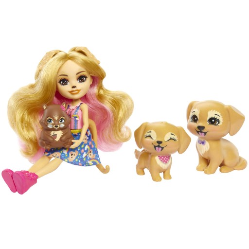 HHB85 LALKA GERIKA + RODZINA PIESKI GOLDEN RETRIEVER OPIS