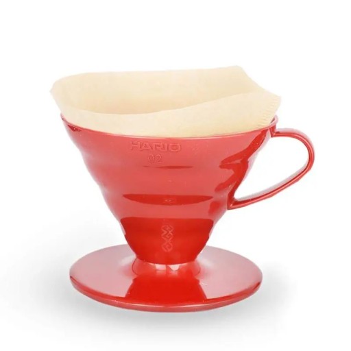 HARIO DRIP V60-02 КРАСНЫЙ + КОРИЧНЕВЫЙ БУМАЖНЫЕ ФИЛЬТРЫ 100 шт.