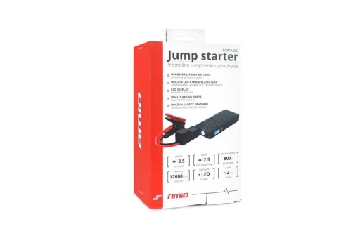 Jump Starter Powerbank 12 В, 4 Ач, 800 А, зарядное устройство для фонарика, MOCN