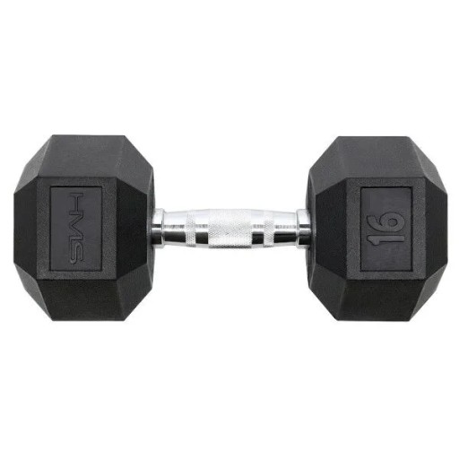 Гантель стальная прорезиненная Hex Pro, 16 кг.