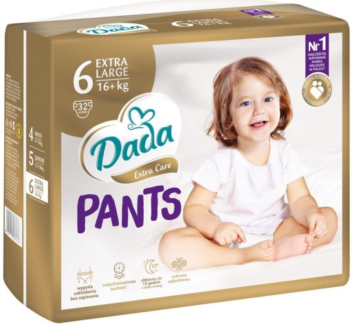 Одноразовые подгузники Dada Extra Care PANTS Размер 6 16+ кг 32 шт.