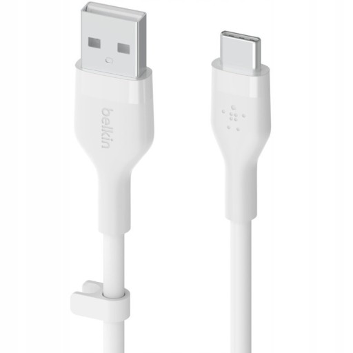 КАБЕЛЬ СИЛИКОНОВЫЙ BELKIN USB-A - USB-C, 2М, БЕЛЫЙ
