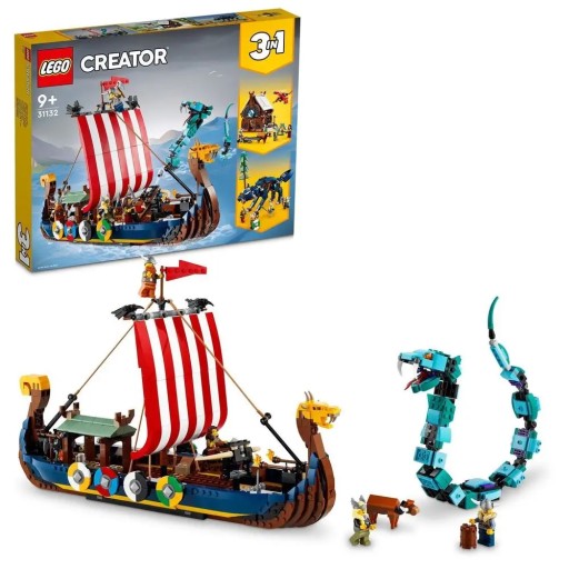 LEGO Creator 3w1 31132 Statek wikingów i wąż
