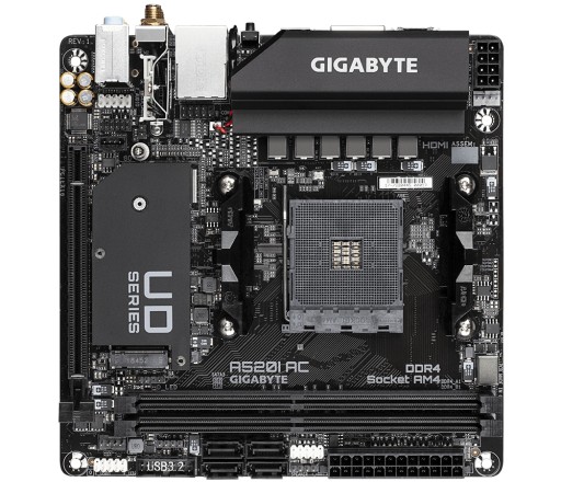 Материнская плата Gigabyte A520I AC AM4 2DDR4 mITX