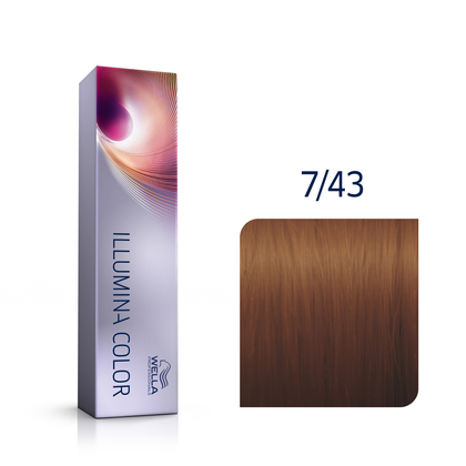 Краска для волос Wella Illumina 7/43, блеск 60мл
