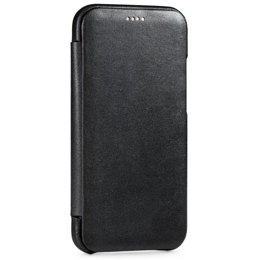Etui skórzane na iPhone 12 Pro / 12 Pokrowiec book slim case Czarny MOVEAR
