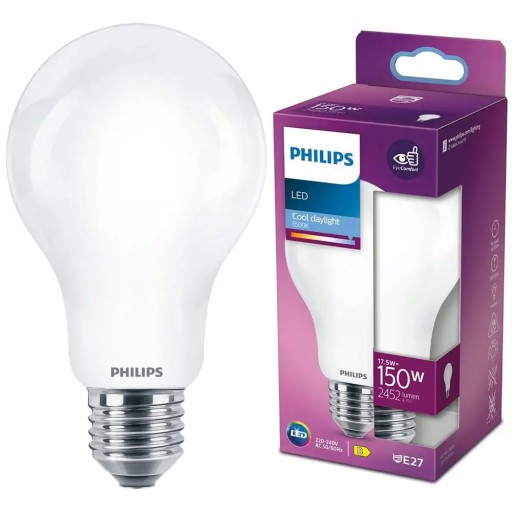 Светодиодная лампа Philips E27 мощностью 17,5 Вт, холодный белый