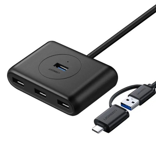 UGREEN АДАПТЕР-ХАБ С РАЗВЕТЧИКОМ USB-C, 4xUSB 3.0 5 Гб/с, PLUG&PLAY, 1 м