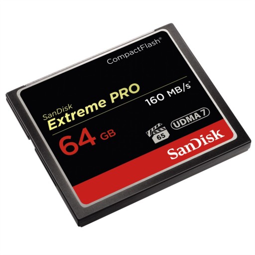 Карта памяти SanDisk CF 64 ГБ, 160 МБ/с / 150 МБ/с