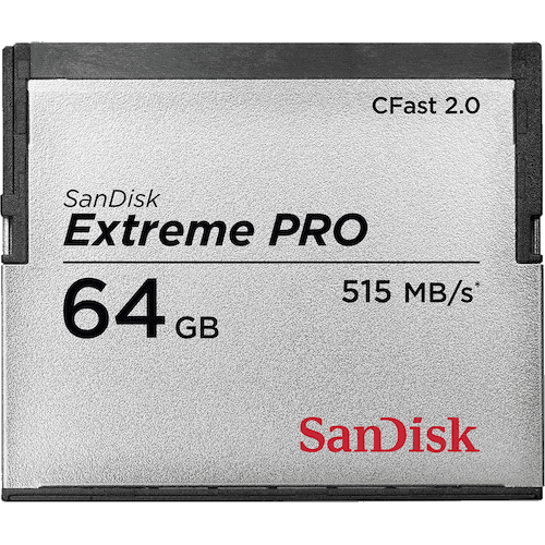 SANDISK 64 ГБ EXTREME PRO CFAST 2.0 +525 МБ/с VPG130