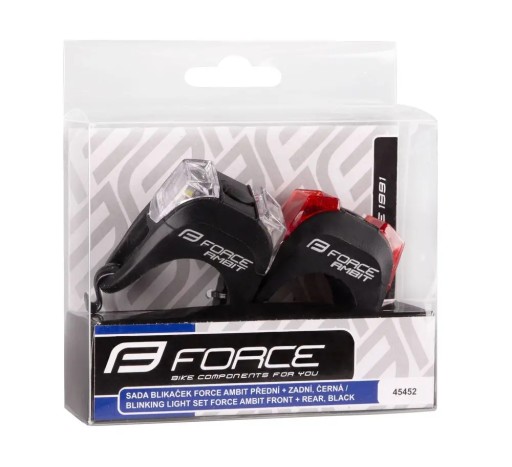 КОМПЛЕКТ ЛАМП FORCE AMBIT, ЧЕРНЫЙ ПЕРЕДНИЙ + ЗАДНИЙ
