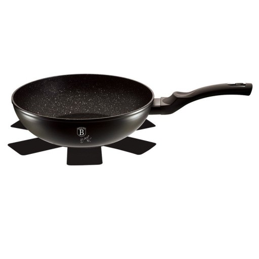 ГРАНИТНЫЙ ВОК 28см BERLINGERHAUS BLACK SILVER BH-1