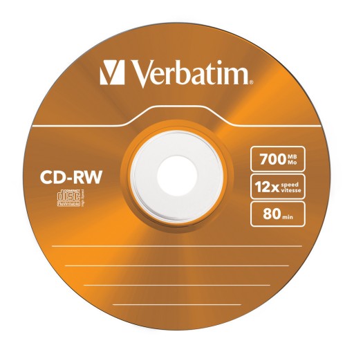 Verbatim CD-RW SERL High-Speed ​​Color, тонкая коробка на 5 упаковок