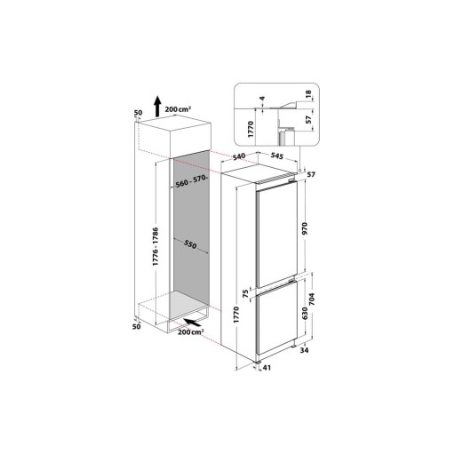 Холодильник Whirlpool WHC18 T141 NoFrost FreshBox+ Быстрая заморозка 250л A+