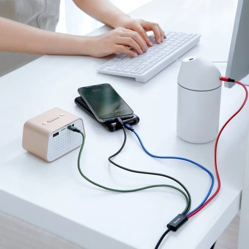 КАБЕЛЬ USB-КАБЕЛЬ 4 в 1 2 порта Lightning USB-C microUSB