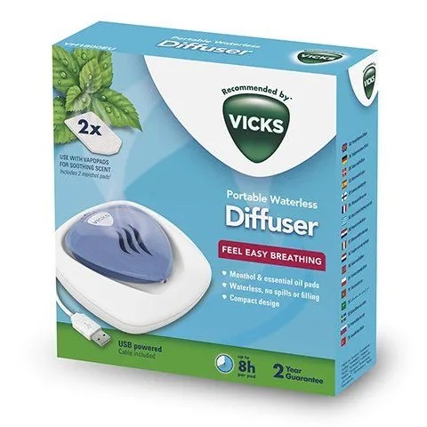 VICKS VH1800EU Портативный безводный диффузор для картриджей с ароматизаторами