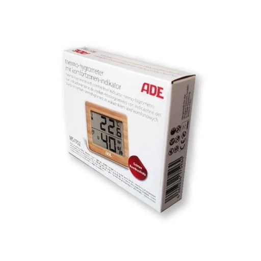 ADE WS1702 Bamboo, цифровой гигрометр/комнатный термометр