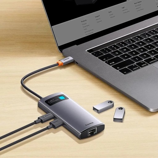 Адаптер BASEUS HUB 4 в 1 Type C на 3 адаптера USB 3.0 + Ethernet RJ45
