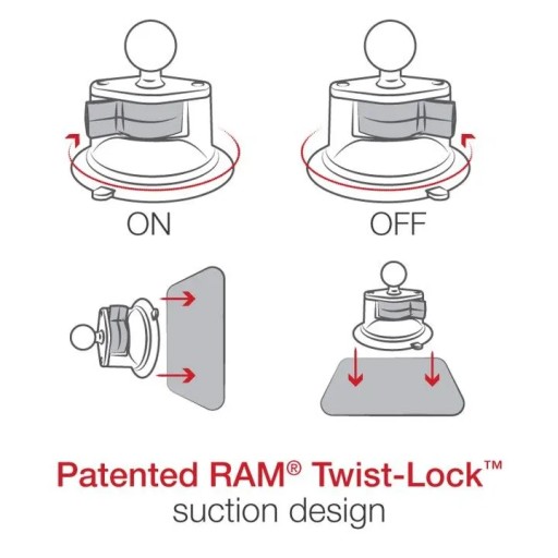 Крепление RAM на присоске Twist-Lock, размер головки B 1