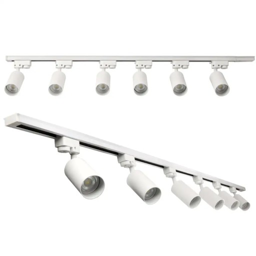 Zestaw Szyna Szynoprzewód 2m + 5x Lampa GU10 LED Oświetlenie Szynowe