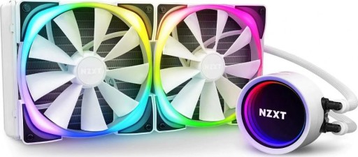 Вентиляторы водяного охлаждения NZXT Kraken X63 белого цвета 280 мм с RGB-подсветкой и
