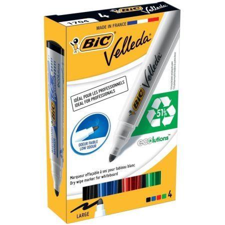 BIC МАРКЕР ДЛЯ СУХИХ ДОСОК 4 ЦВЕТА 2 ШТ.
