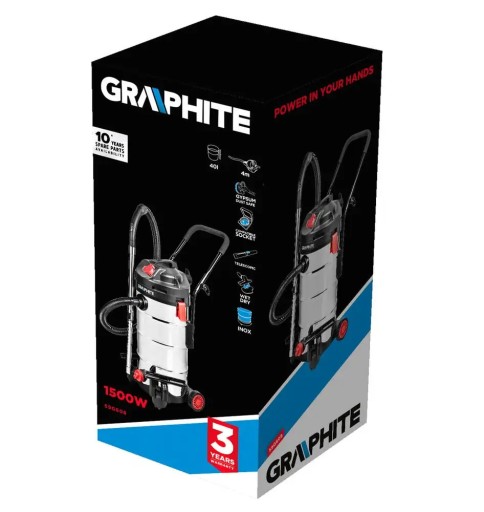 Пылесос для мастерских 40л 1500Вт ГРАФИТ (59G608)