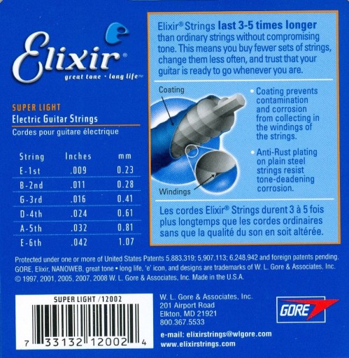ELIXIR 12002 NANOWEB ЭЛЕКТРИЧЕСКИЕ СТРУНЫ 9-42
