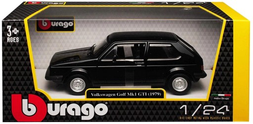 BBURAGO 1:24 VOLKSWAGEN GOLF MK1 GTI ЧЕРНАЯ МЕТАЛЛИЧЕСКАЯ МОДЕЛЬ
