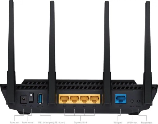 ASUS RT-AX58U — Маршрутизатор без файлов — GigE, 802.11ax — 802.11a/b/g/n/ac/ax