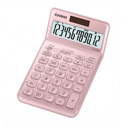 РОЗОВЫЙ ОФИСНЫЙ КАЛЬКУЛЯТОР CASIO JW-200SC-PK TAX