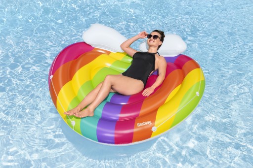 Dmuchany materac wodny na plażę pływająca wyspa tęcza 175cm Bestway