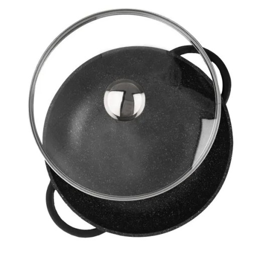 Patelnia granitowa wok 32 cm z pokrywką GRANDE /Orion